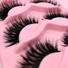 3D Faux Mink False Eyelashes Dramatic Volume Extension 5 Pairs