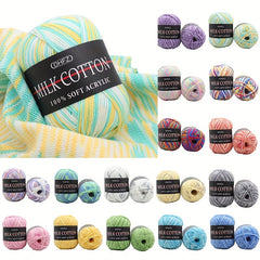 3 Strands Milk Cotton Wool Thread Dye Colored Jacquard Thick