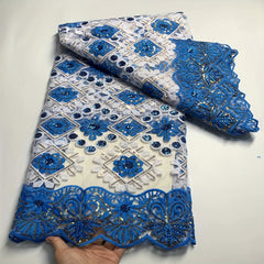 African Sequins Net French Lace Fabrics for Wedding Party Dress