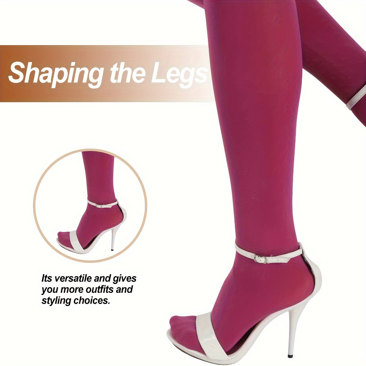 Slimming Leg Compression Pantyhose, Size Up for 8-15mmHg Support