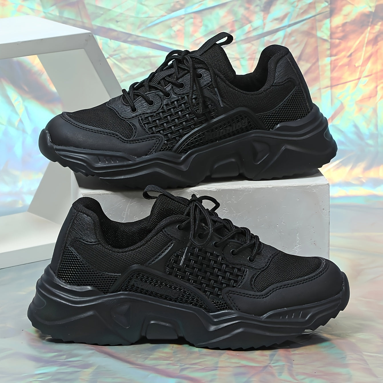 Breathable Mesh Running Shoes Non Slip Dad Sneakers Lightweight Outdoor Sports