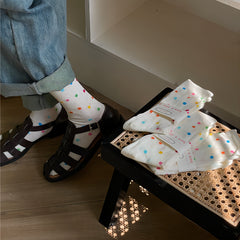 Girls Kids Polka Dot Crew Socks Breathable Comfy Children s Socks