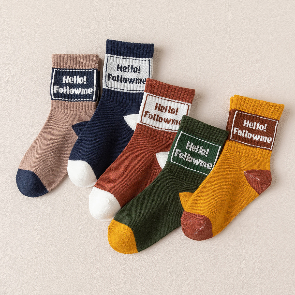 Boys Socks Set 5pairs Kids Cotton Crew Ankle Athletic Socks