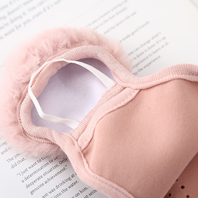 Winter Cycling Face Mask Unisex 3D Ear Protection Cover Knit Polyester