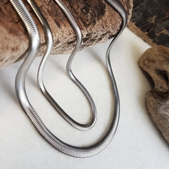Girl's Snake Chain Hip Hop Pendant Necklace Stainless Steel
