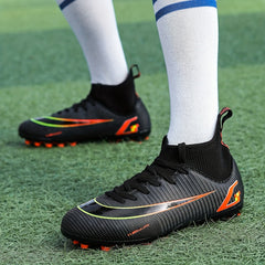 Men's High Top Spiked Football Boots, Geometry Pattern Soccer Cleats
