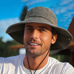 Wide Brim Bucket Sun Hat Packable Beach Hat for Women Men