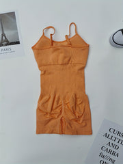 Spaghetti Straps Yoga Jumpsuit Tummy Control High Stretch Romper