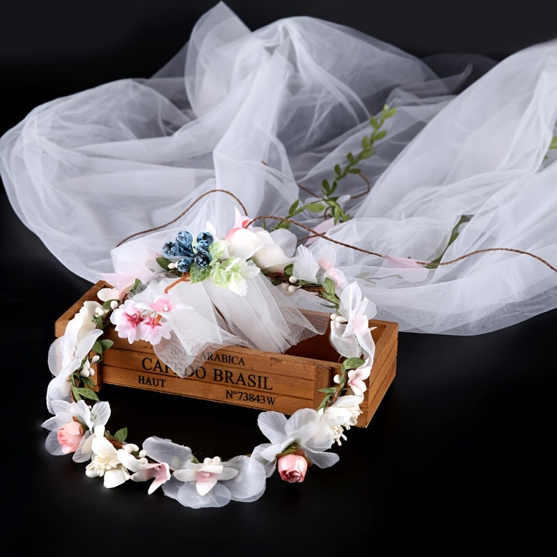 Adjustable Flower Headband for Bridal Wedding Party
