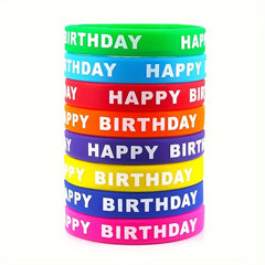 4pcs Colorful Happy Birthday Blessing Sports Wristband
