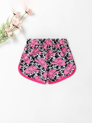Baby Girls Hat Graphic Print Elastic Waist Drawstring Shorts