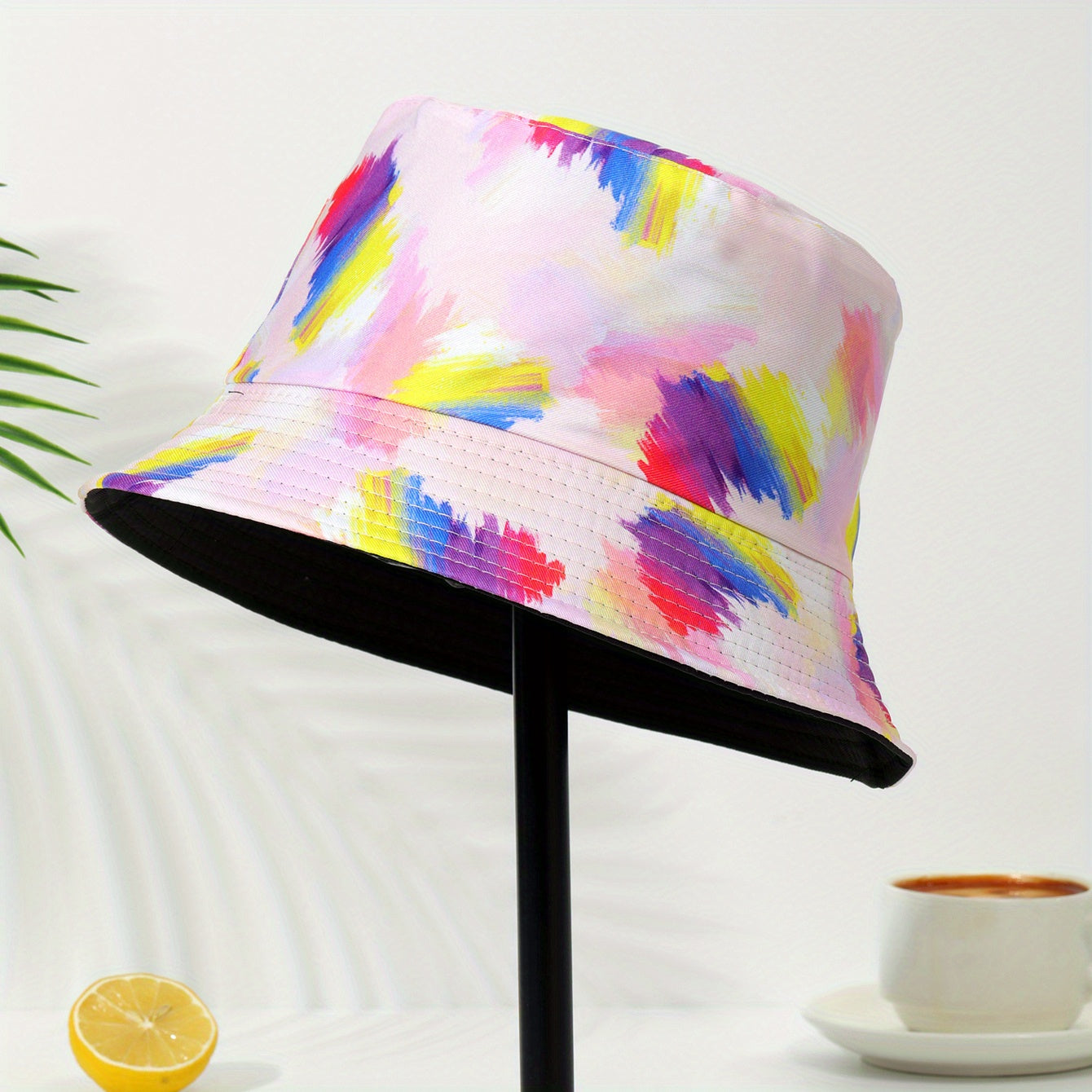 Tie Dye Bucket Hat Multicolor Fisherman Cap Unisex Travel Beach Hat