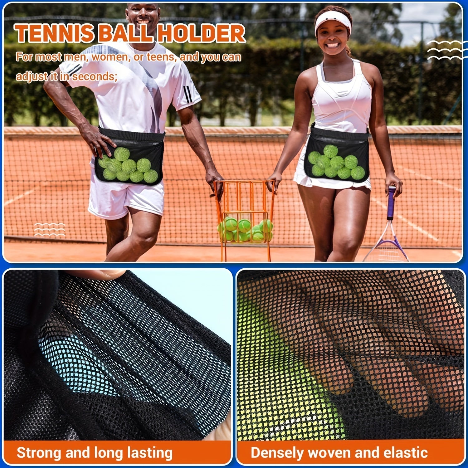 Pickleball Waist Bag Ball Storage Bag Tennis Badminton Table Golf Ball