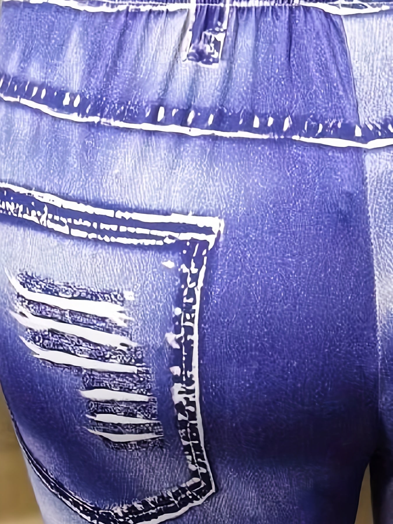 Casual Leggings Women's Plus Tie Dye Denim Print