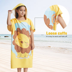Mutao Kids Changing Towel Surf Poncho Microfiber Hooded Robe
