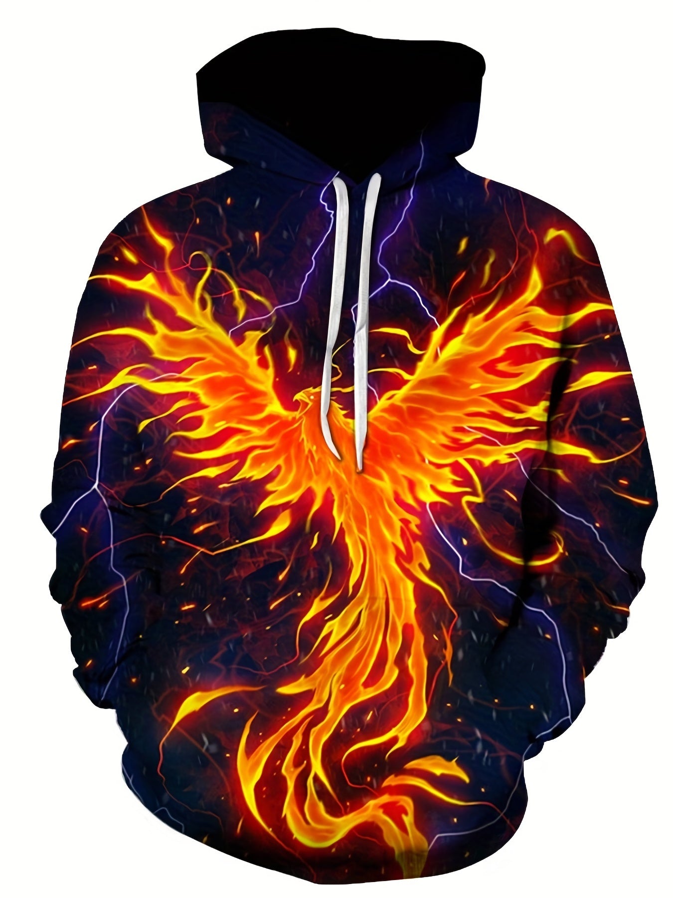 Men's 3D Phoenix Graphic Hoodie Stretchable Breathable Sweatshirt