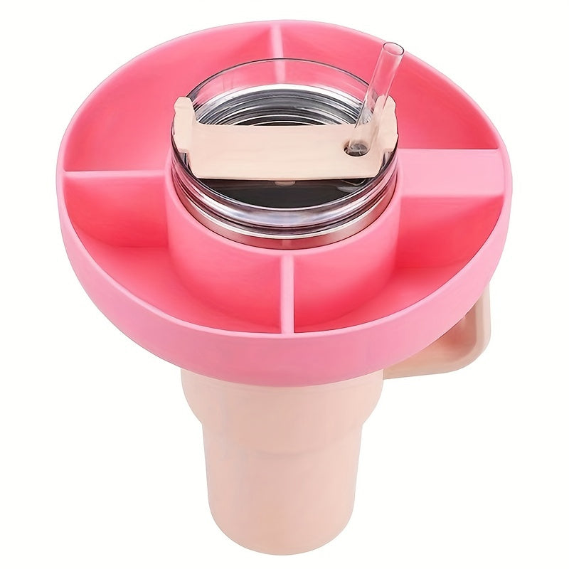 Silicone Snack Bowl For 40oz Tumbler with Handle & 4 Compartments
