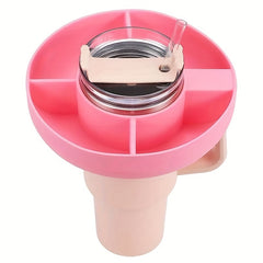 Silicone Snack Bowl For 40oz Tumbler with Handle & 4 Compartments