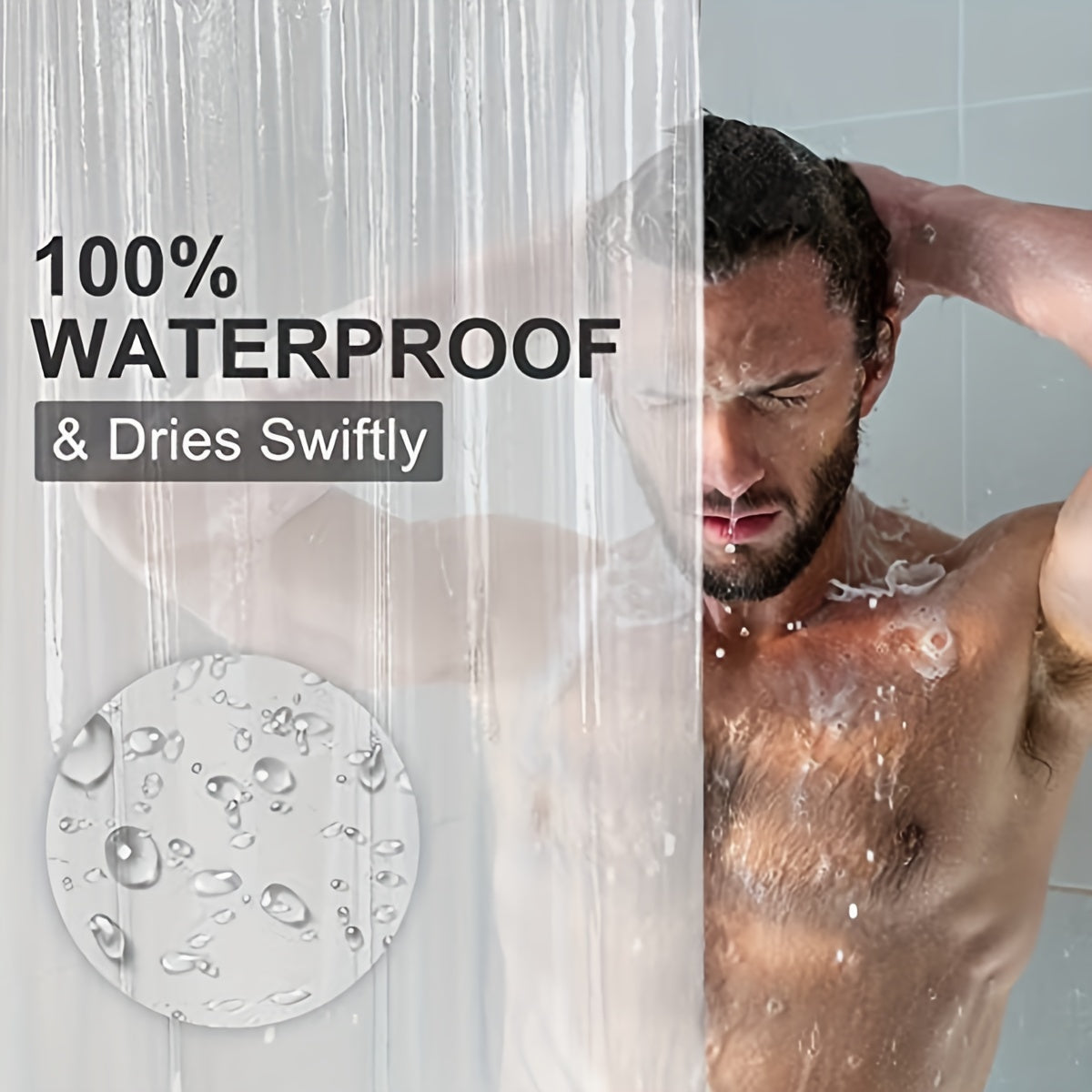Waterproof Shower Curtain Liner with Magnets