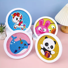 Kids' Diamond Painting DIY Kit w/ Round Photo Frame