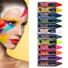 12 Color Body Paint Set for Halloween Parties and Cosmetics