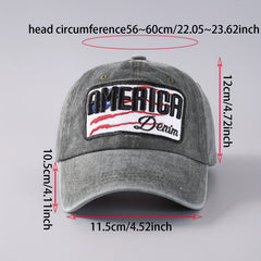 Unisex Sunshade Denim Baseball Cap with Embroidery