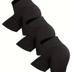 3pcs Cross Waist Sports Shorts for Women