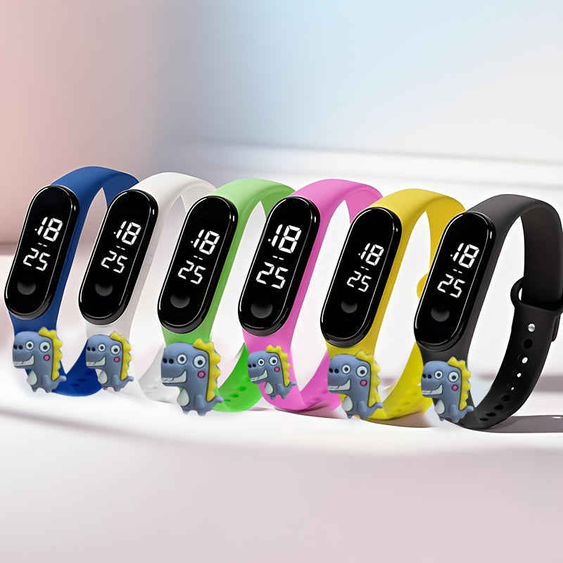 4pcs Cartoon Dinosaur Doll Electronic Bracelet LED Touchscreen Watch