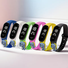 4pcs Cartoon Dinosaur Doll Electronic Bracelet LED Touchscreen Watch