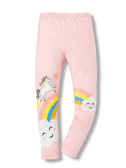 Toddler Girls Rainbow Unicorn Graphic Leggings Pants