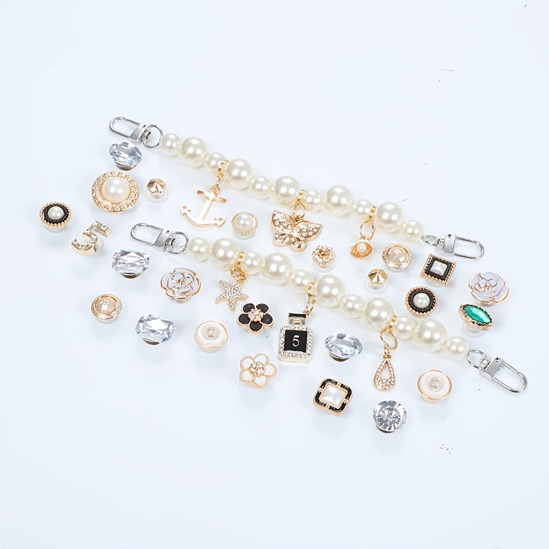 25pcs Crystal Shoe Charms Clog Shoes Decoration Bling Chain Jewelry Accessories