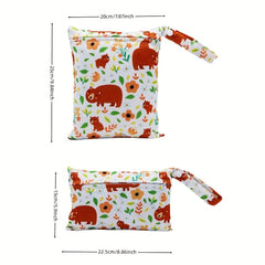 2pcs Bear Print Wet Bags for Organization