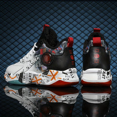 Men's Fuzz Lined Basketball Shoes Non Slip Lace Up Sneakers