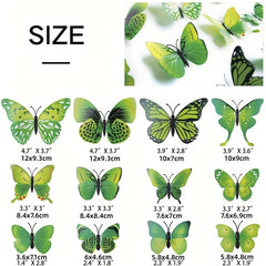 12pcs 3D Butterfly Magnet Craft Decorations