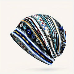 Striped Printed Skull Cap Knitted Hat Hip Hop Hat Ski Hat