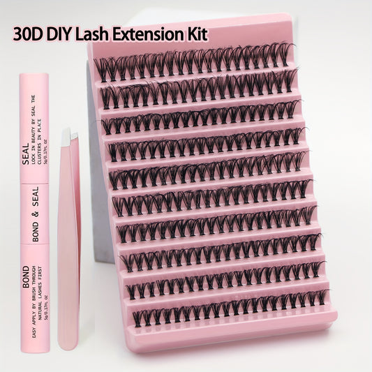 DIY Lash Extension Kit 200pcs Individual Lashes Cluster D Curling