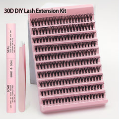 DIY Lash Extension Kit 200pcs Individual Lashes Cluster D Curling