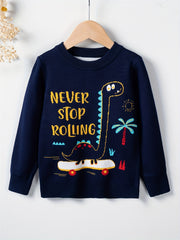 Pattern Print Boys Knitted Pullover Casual Sweater For Spring Fall Tops For Boy