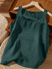 Solid Round Neck Slim Tank Top