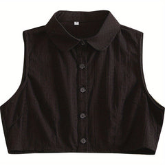 Round Neck False Collar Polyester Casual Half Shirt Style False Collar
