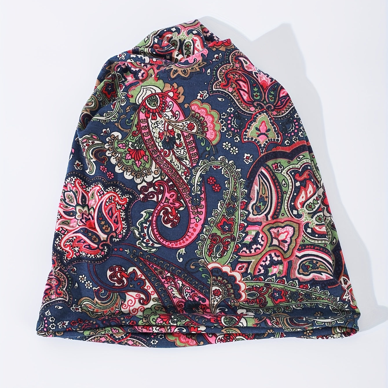 Boho Paisley Print Beanie Vintage Turban Cap Elastic Skull Cap