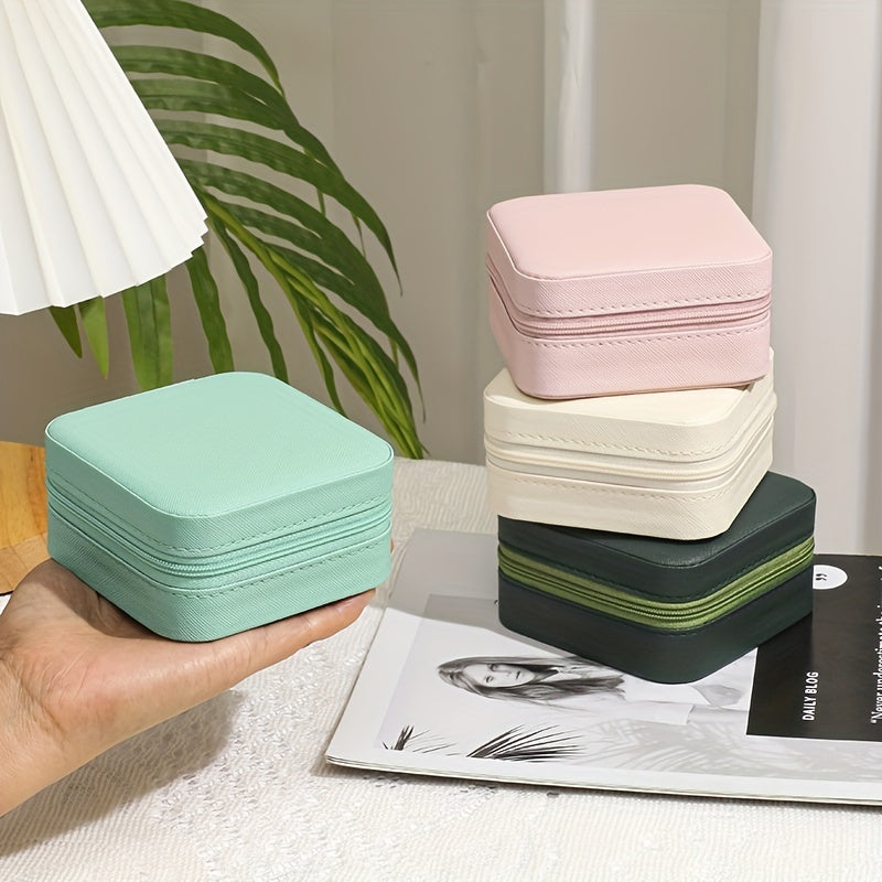 Portable Travel Jewelry Organizer Box PU Leather Storage Case
