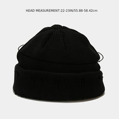 Ripped Knitted Hat Woolen Hat Embroidery Hip hop Cap Unisex