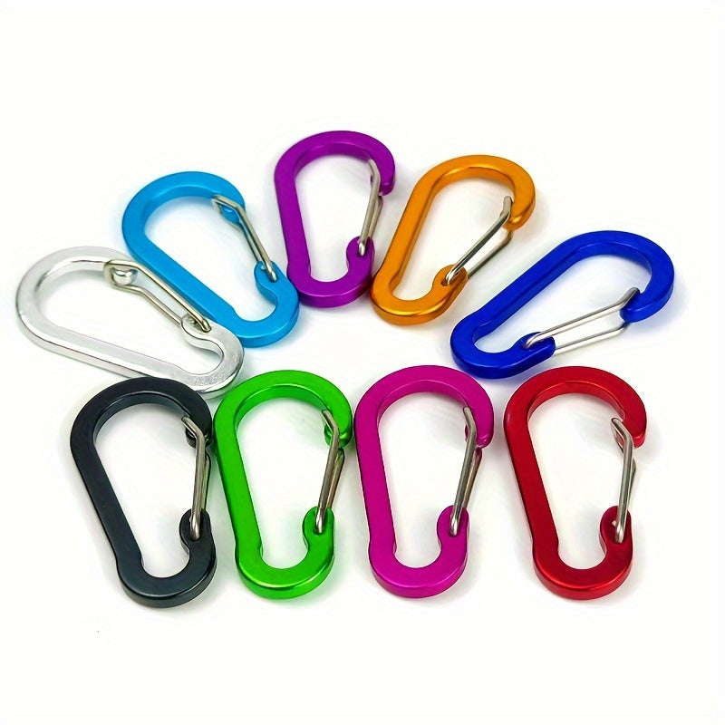 9pcs Aluminum Alloy Carabiner Hooks for Outdoor Activities