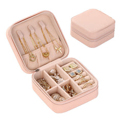 Portable Jewelry Box PU Leather Ring and Earring Storage Container