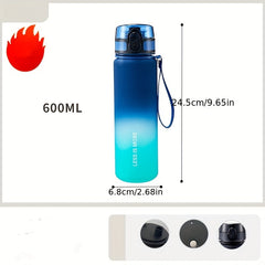 600ml Gradient Plastic Water Cup Leakproof Flip Top Bottle for Outdoor Sports