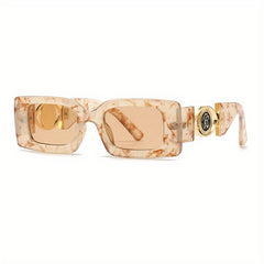 Rectangular Frame Sunglasses Gradient Lens Glasses UV400