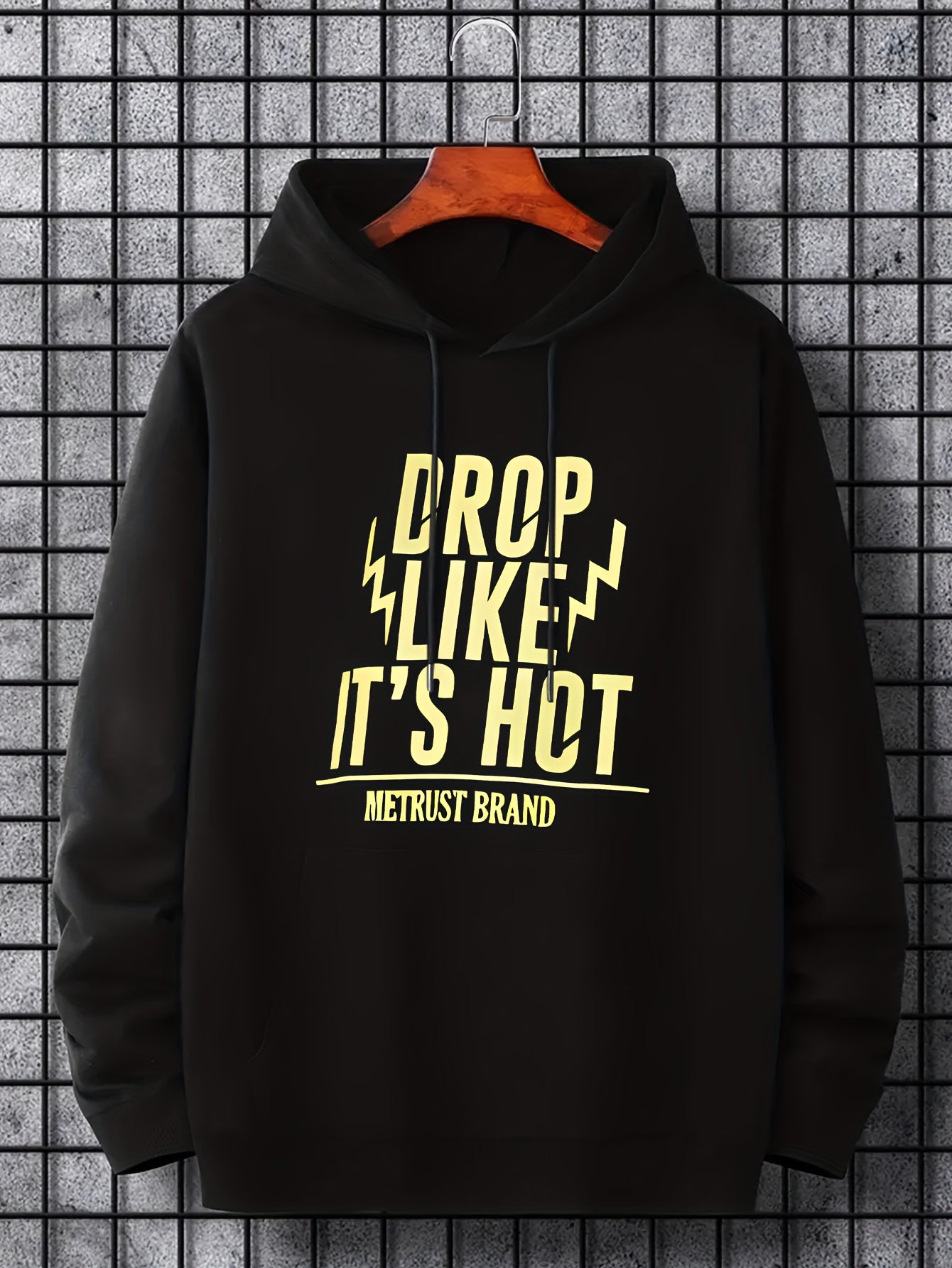 Men's Hoodie Letter Print Drawstring Sweatshirt