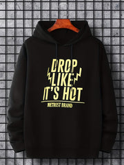 Men's Hoodie Letter Print Drawstring Sweatshirt