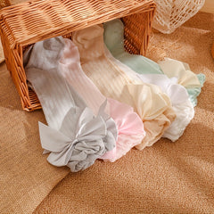 3 Pairs Baby Girls Knee High Socks Bow Cable Knit Over Calf Long Socks